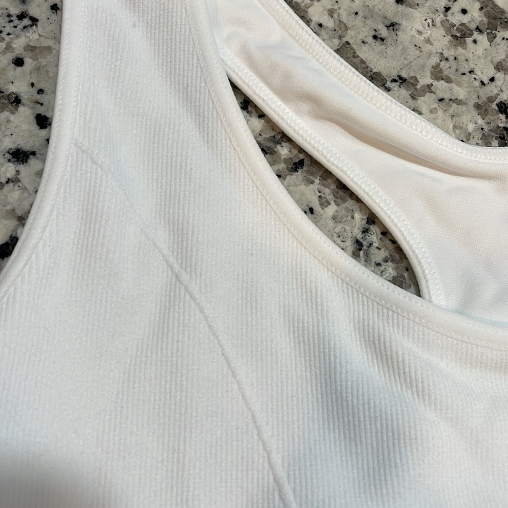 Maidenform L wireless feel good seamless white crop bra top bralette - Picture 7 of 12